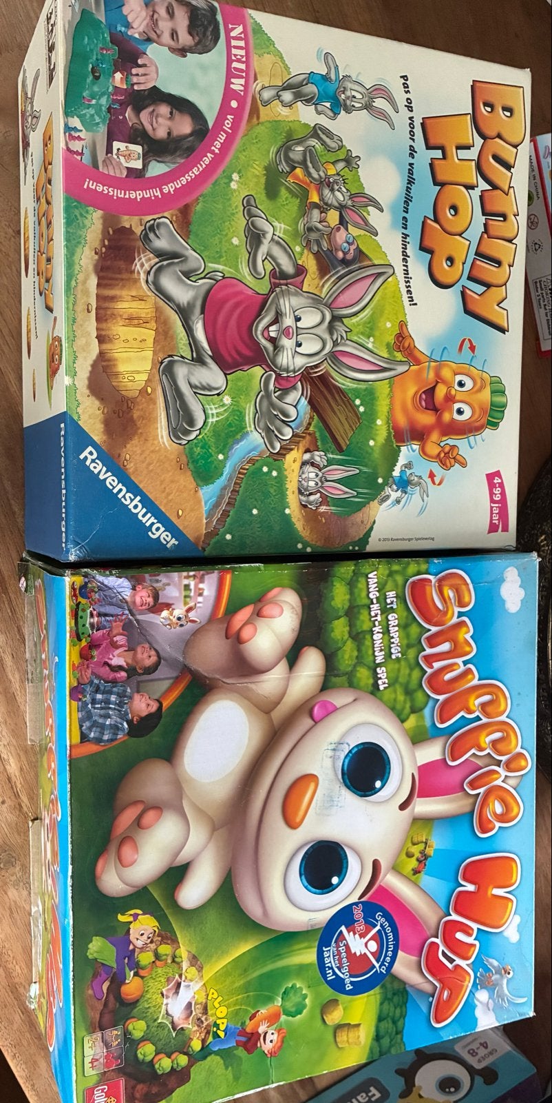 Pakket bordspellen 15,- euro. Oa Bunny hop, Monopoly gamer., Een of twee spelers, Ophalen, Gebruikt