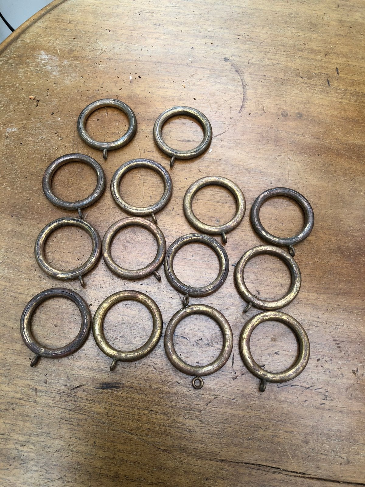 Koperen  gordijn ringen, Ophalen of Verzenden, Zo goed als nieuw, 200 cm of meer
