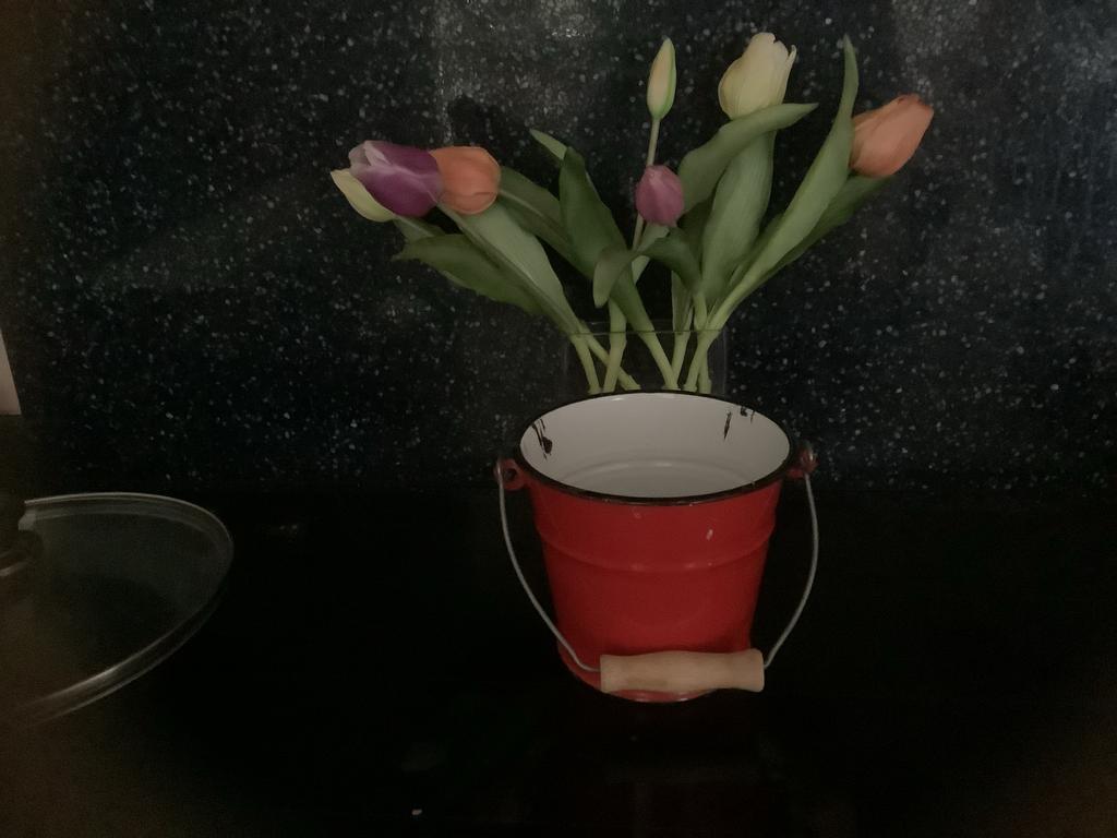 Rood metalen emmertje/bloempotje, Ophalen of Verzenden