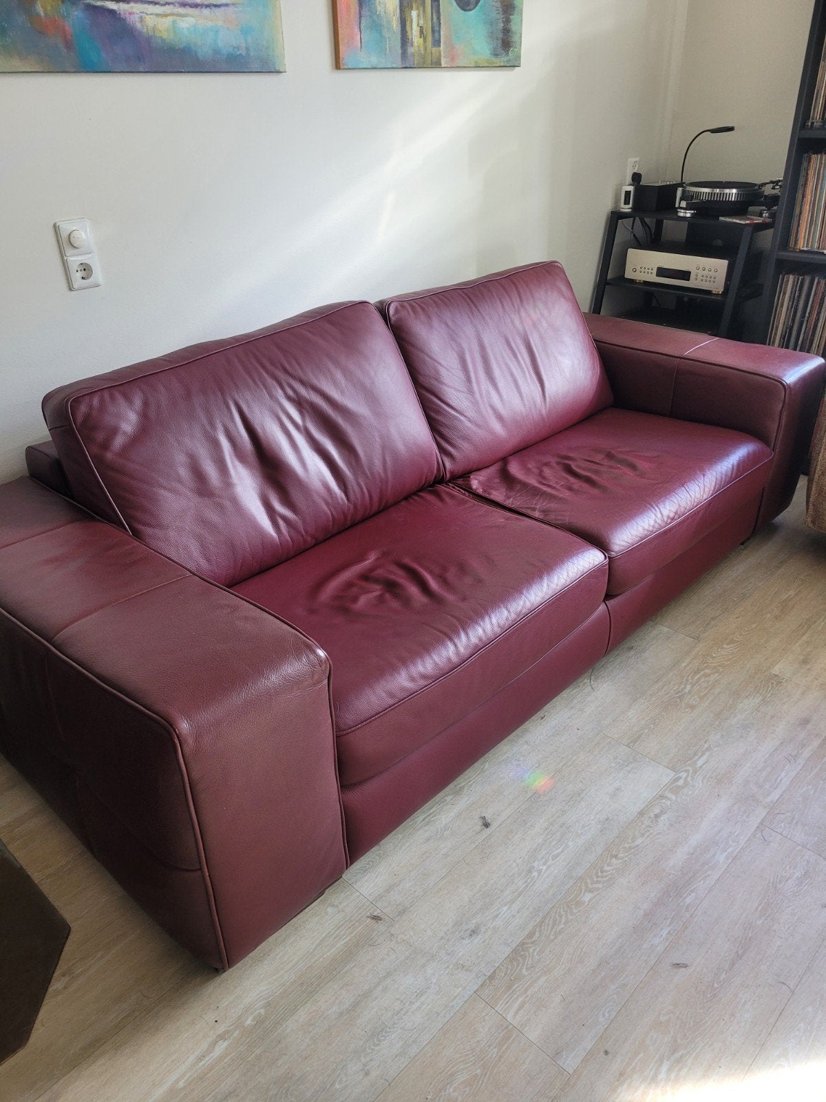 Leren bank Natuzzi in prachtstaat, Ophalen, Zo goed als nieuw, Leer