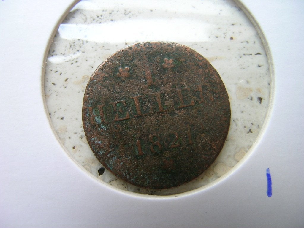 Heller 1821 Frankfurt am Main (nr 1), Ophalen of Verzenden, Duitsland, Losse munt