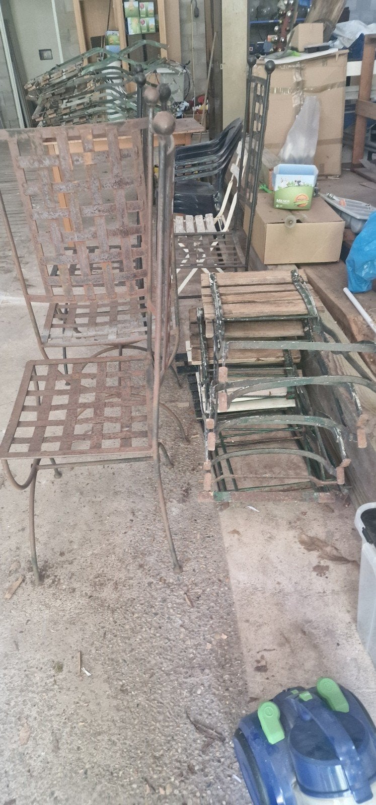 Franse oude terasstoelen, Ophalen, Gebruikt, Hout