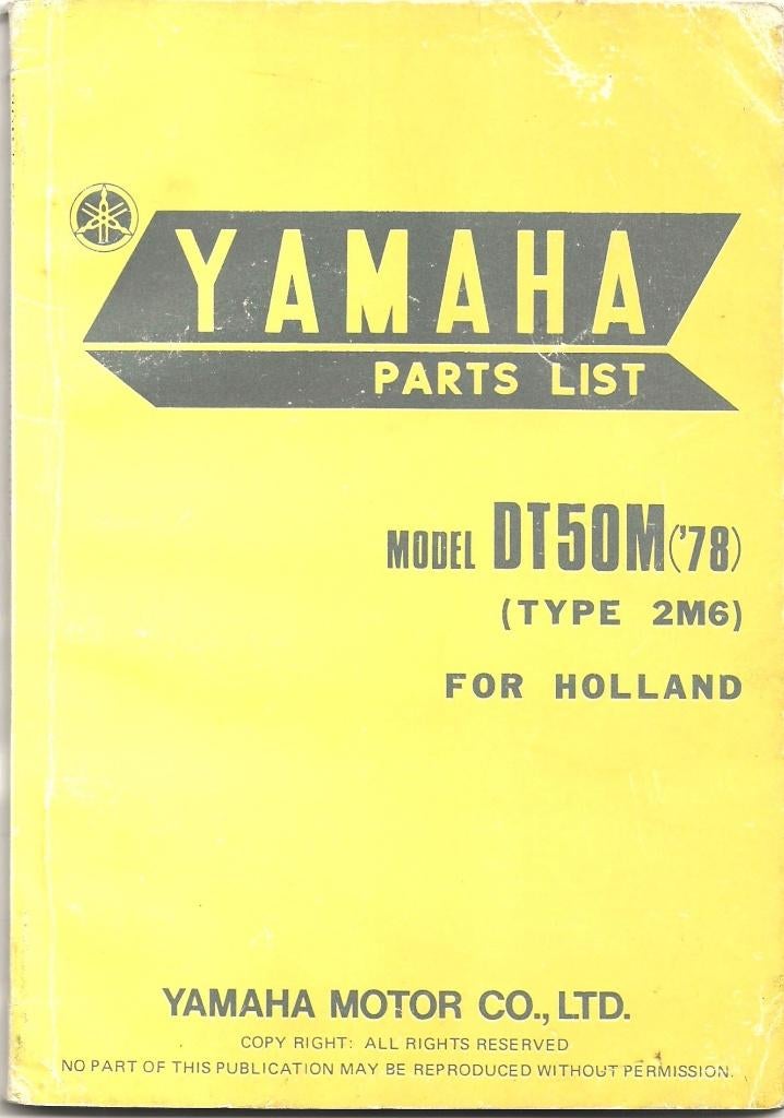 Yamaha DT50 M Holland model onderdelenboek (2865z), Ophalen of Verzenden, Zo goed als nieuw