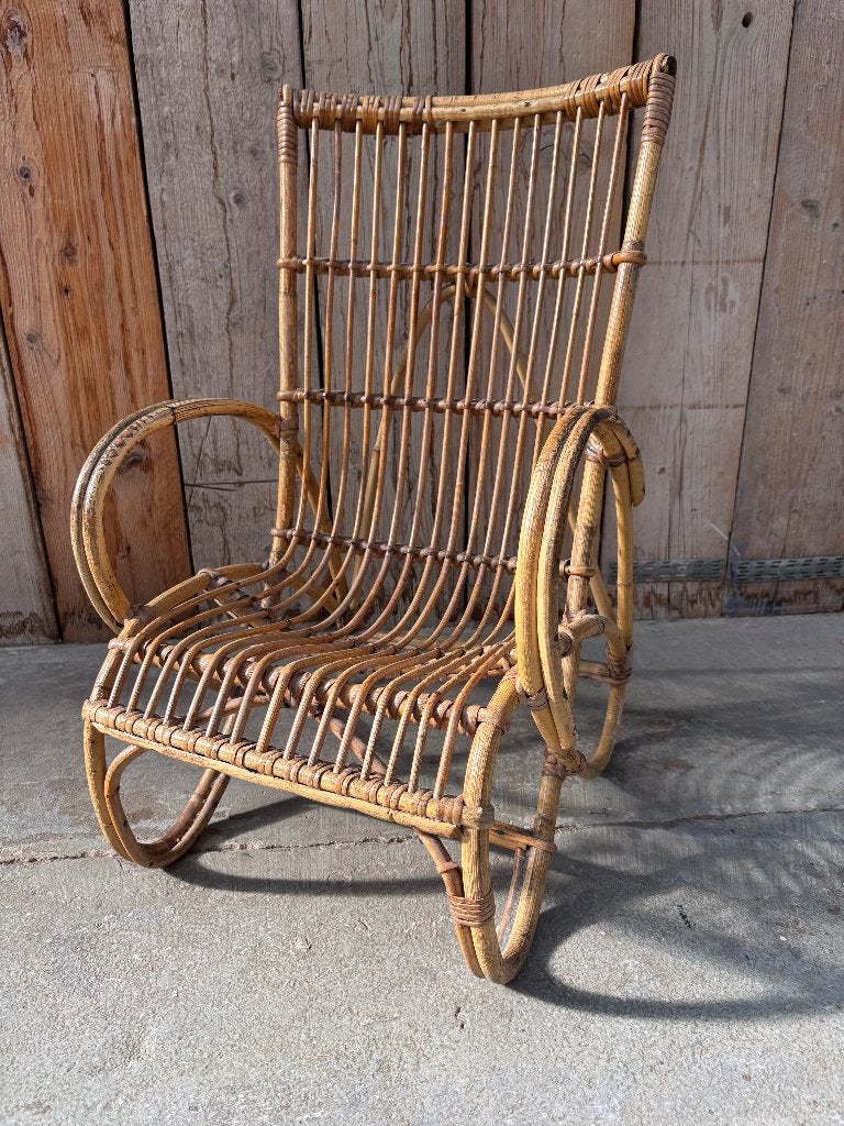 vintage rotan kinder stoel, Ophalen, Gebruikt