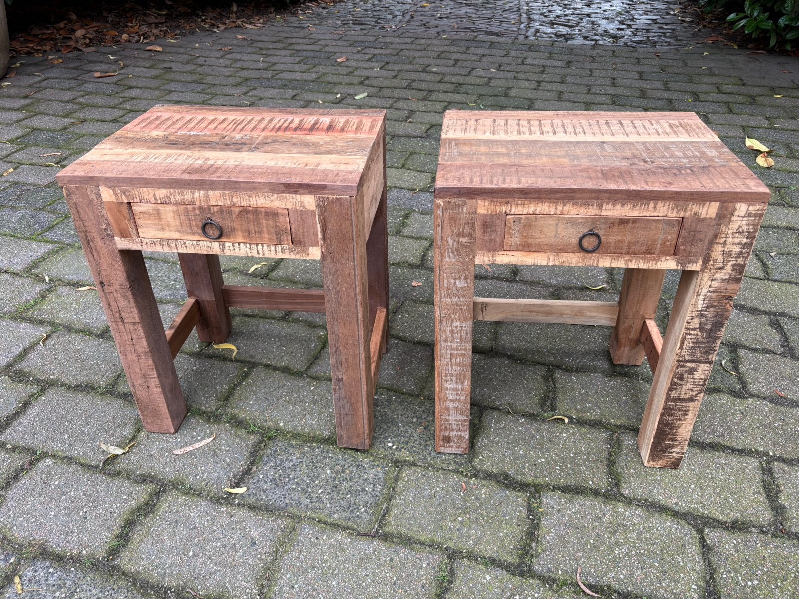 Stoere nachtkastjes van oud Truckwood, Ophalen, Minder dan 45 cm, Nieuw, Nvt