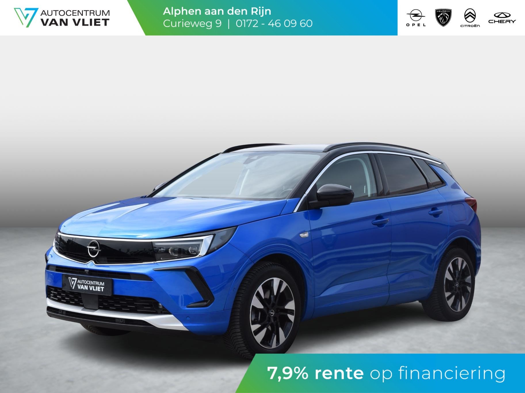 Opel Grandland 1.6 Turbo Plug-In Hybrid Level 3 SOH 98% | AL, Auto's, 12 maanden, 4 cilinders, Blauw, Leder en Stof