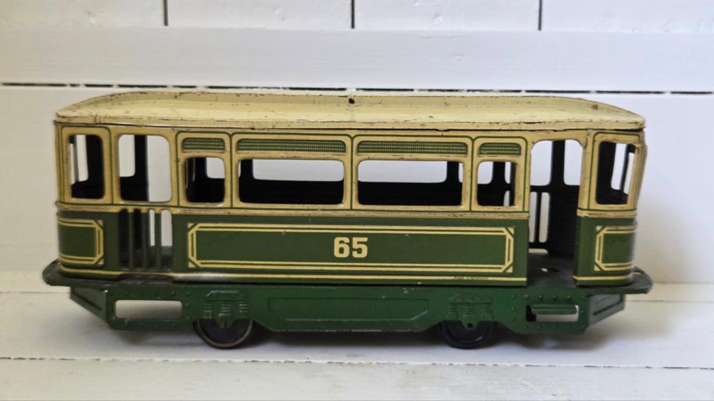 Antieke Gunthermann Orobr blikken speelgoed tram, Ophalen of Verzenden
