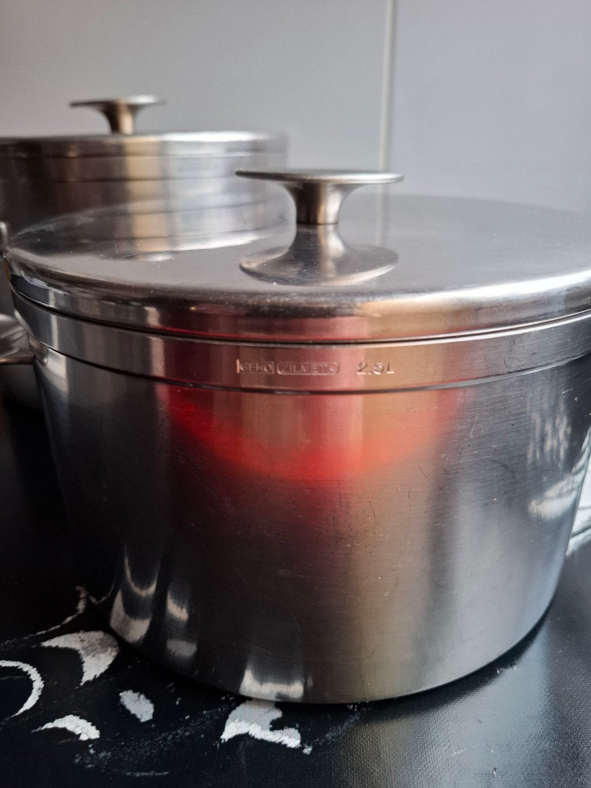 Gero Zilmeta Kookpannen - 2.5Len 3.5L RVS Pannenset, Gebruikt, Verzenden, Met deksel, Pannenset