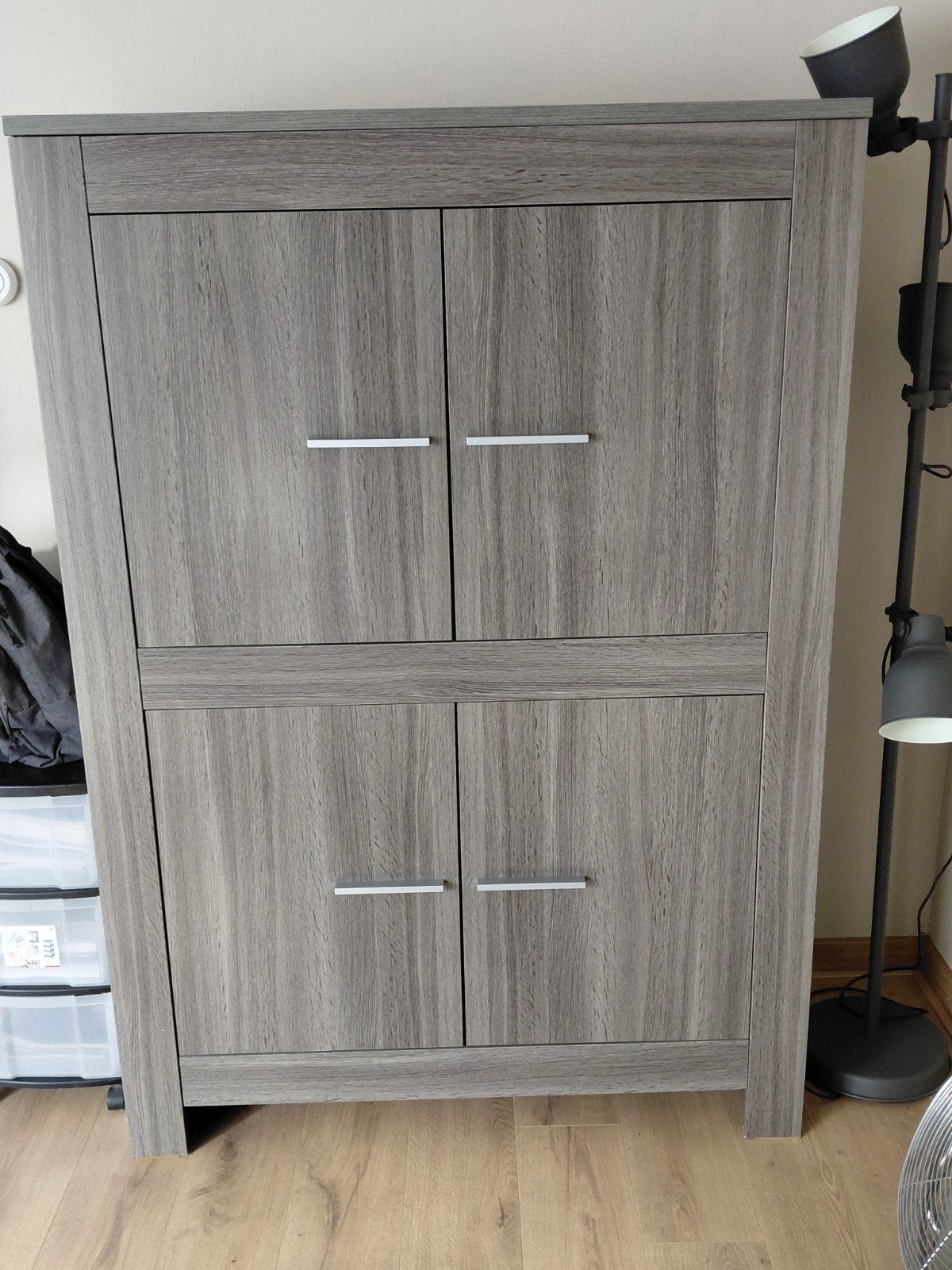 Complete Woonkamerset - Grijs Houtlook beschikbaar 1-1-2027, Gebruikt, Met lade(s), 200 cm of meer, Overige houtsoorten