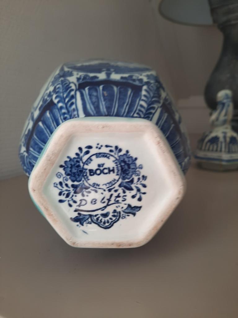 Delfts blauwe pot met deksel - Royal Boch Holland, Antiek en Kunst, Antiek | Porselein, Ophalen