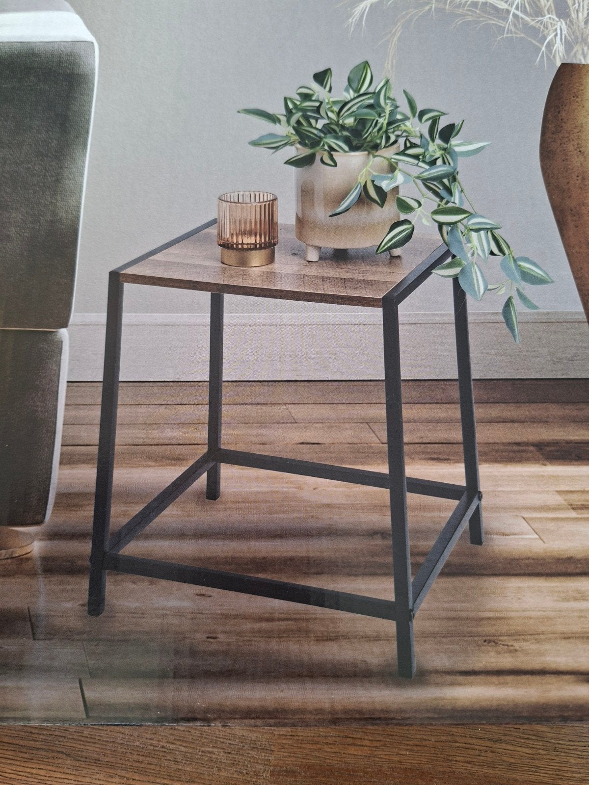 Nieuw! Bijzettafel industrieel design, Minder dan 45 cm, Minder dan 55 cm, Vierkant, Nieuw