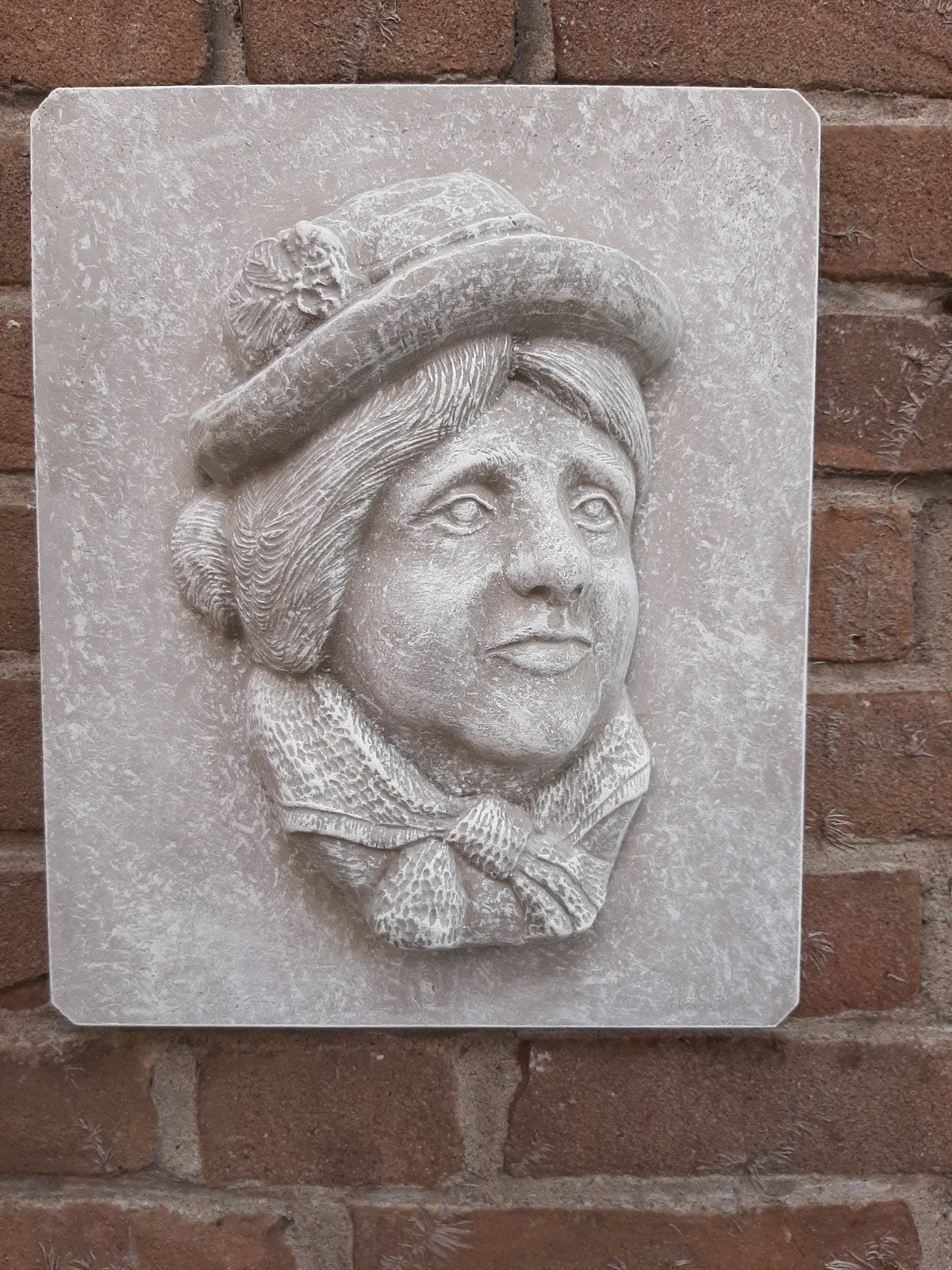 Portret vrouw wanddecoratie betonnen beeld tuinbeeld beton, Ophalen of Verzenden