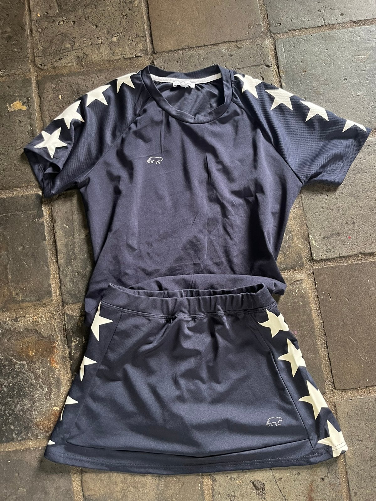Fashiontiger S/M blauw hockey shirt rokje, Ophalen of Verzenden, Zo goed als nieuw