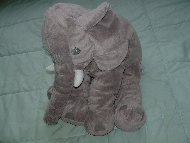 IKEA OLIFANT KLAPPAR ELEFANT XL GROOT VELOURS GRIJS MET, Ophalen of Verzenden, Nieuw, Overige typen