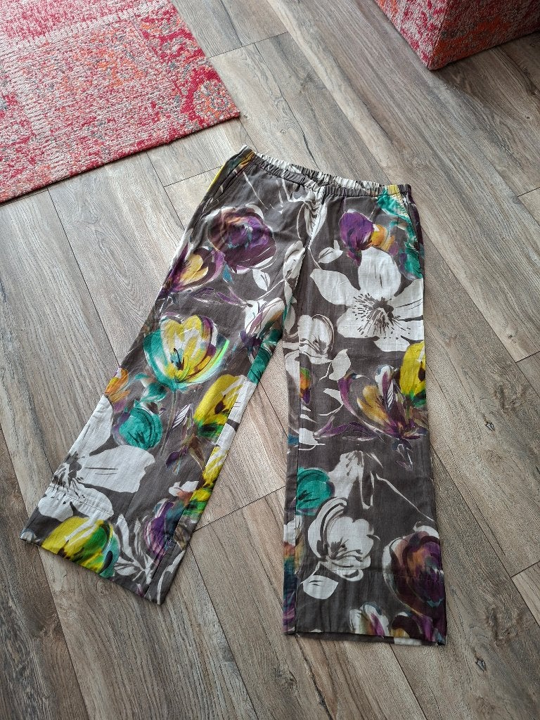 Louisa Cerano broek katoen met zijde flower power maat 42 44, Overige kleuren, Verzenden, Maat 42/44 (L), Zo goed als nieuw