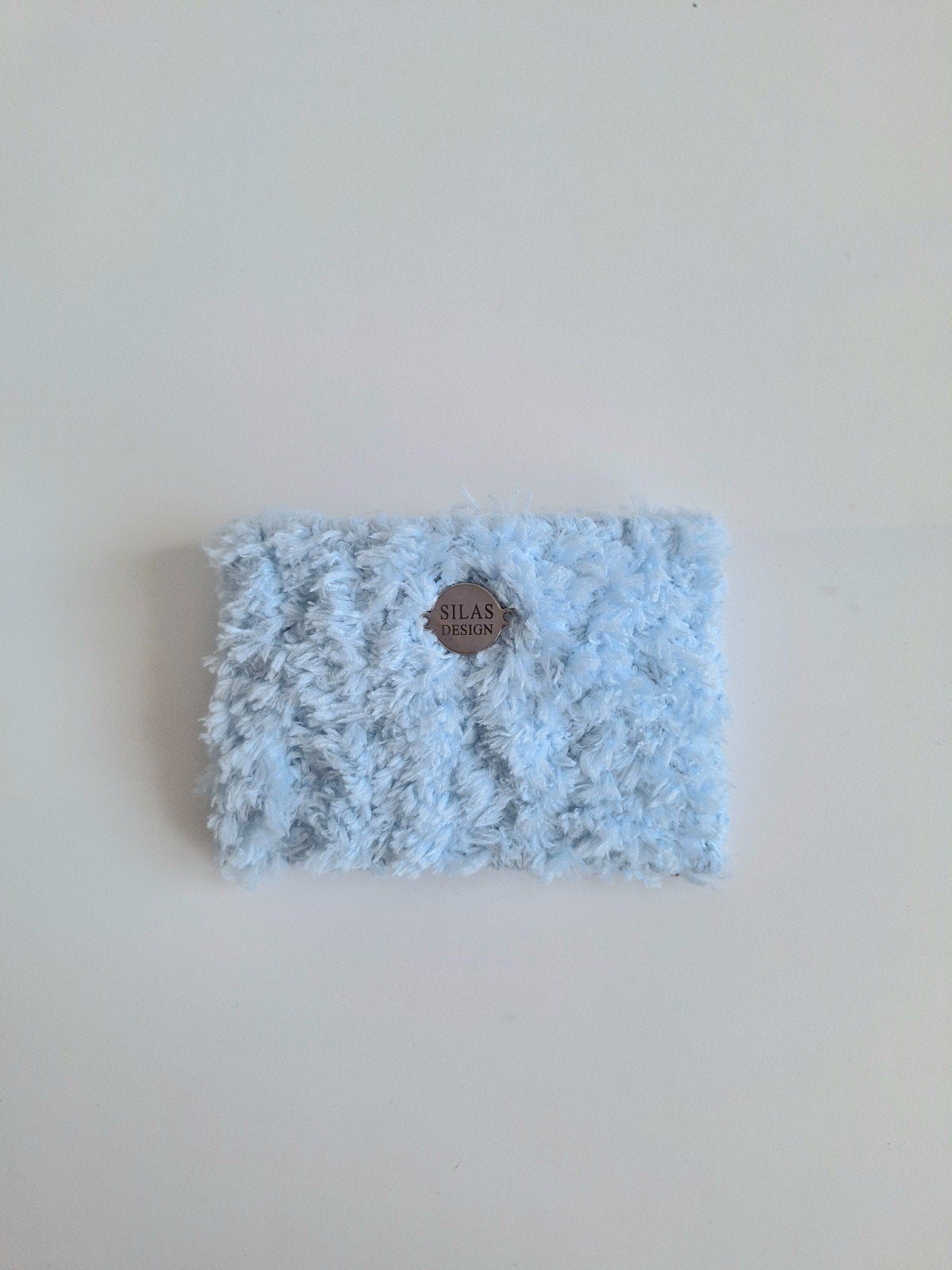 Geweven pasjeshouder lichtblauw Imitatiebont, Ophalen of Verzenden, Nieuw, Blauw