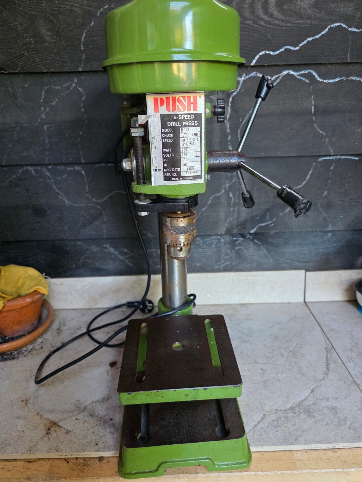 Push Kolomboormachine MC13 - 1988 - 260W, Ophalen, Gebruikt, Minder dan 400 watt, Kolomboormachine
