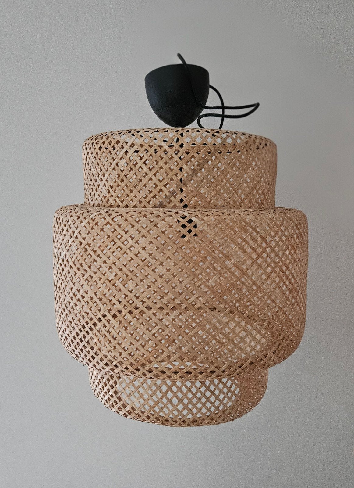 Bamboe Hanglamp - Ø 50cm, Hoogte 54cm, E27 fitting, Ophalen, Natuurlijk materiaal, Nieuw, E27 (groot)