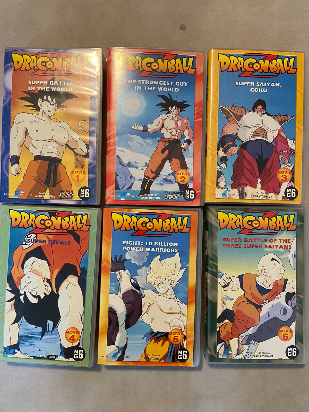 Dragon ball z movies VHS 1 t/m 6, Vanaf 16 jaar, Ophalen of Verzenden, Zo goed als nieuw