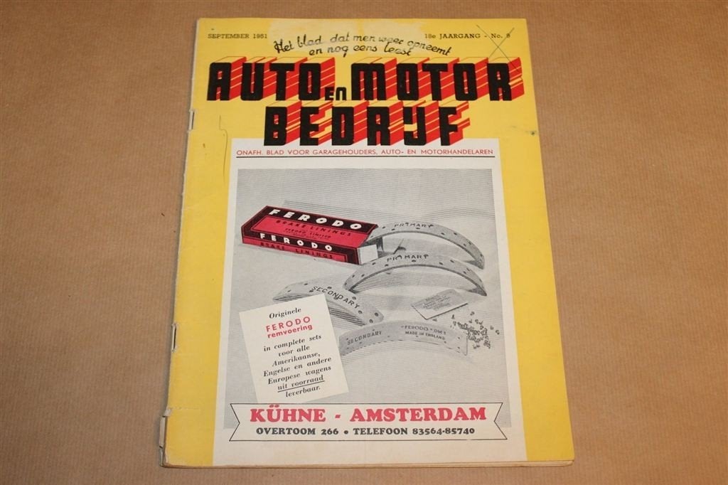 Auto en Motorbedrijf Nr. 9 1951 — 2CV Simca Morris AWO, Ophalen of Verzenden, Gelezen, Overige merken