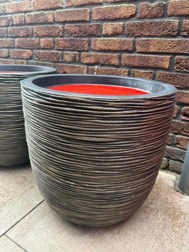 Elho plantenpotten set - Zwart goud, Tuin en Terras, Bloempotten, Ophalen of Verzenden, Gebruikt, Kunststof