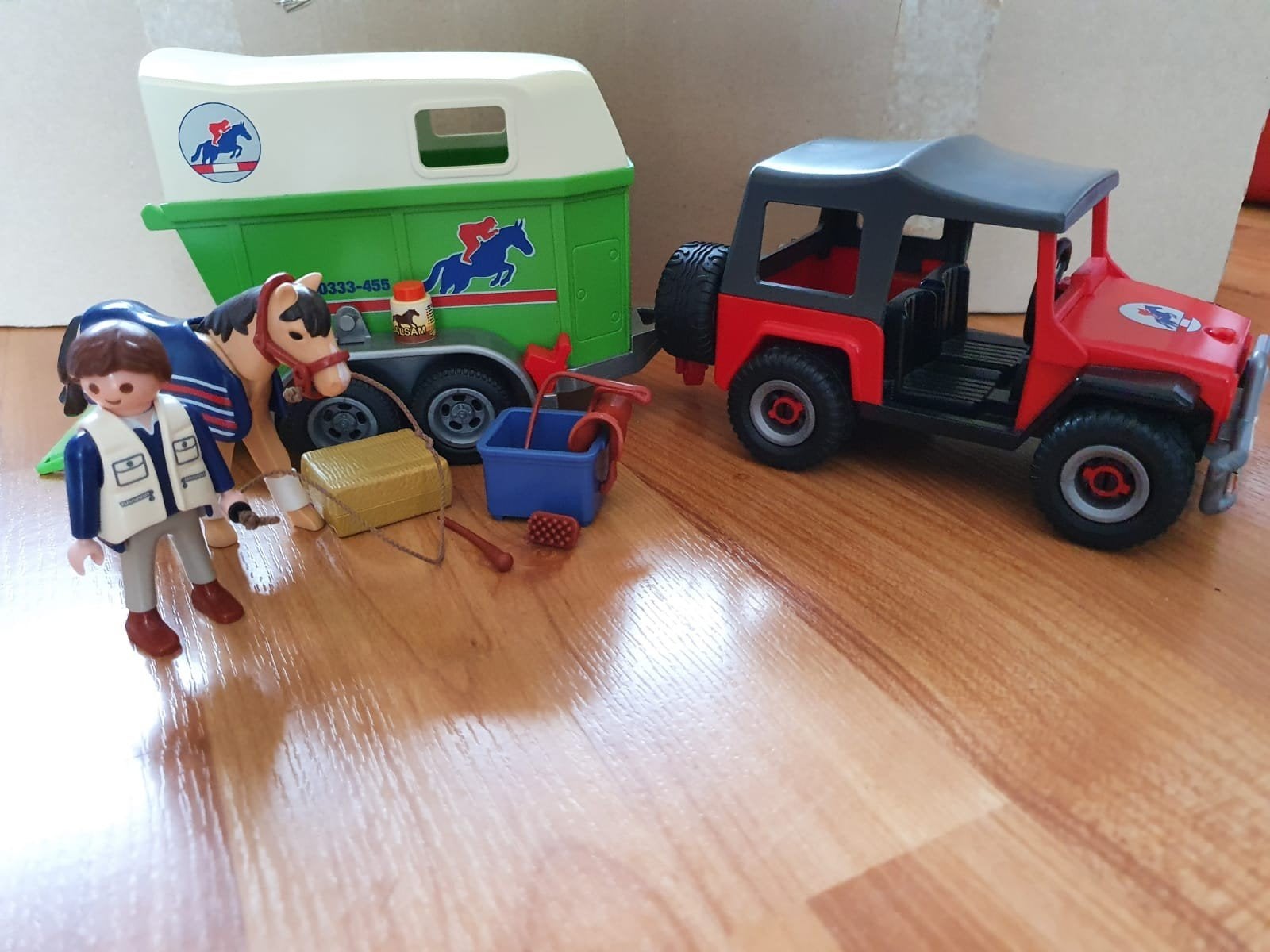 Playmobil auto met paardentrailer (4189), Gebruikt, Complete set, Voertuig, Ophalen of Verzenden