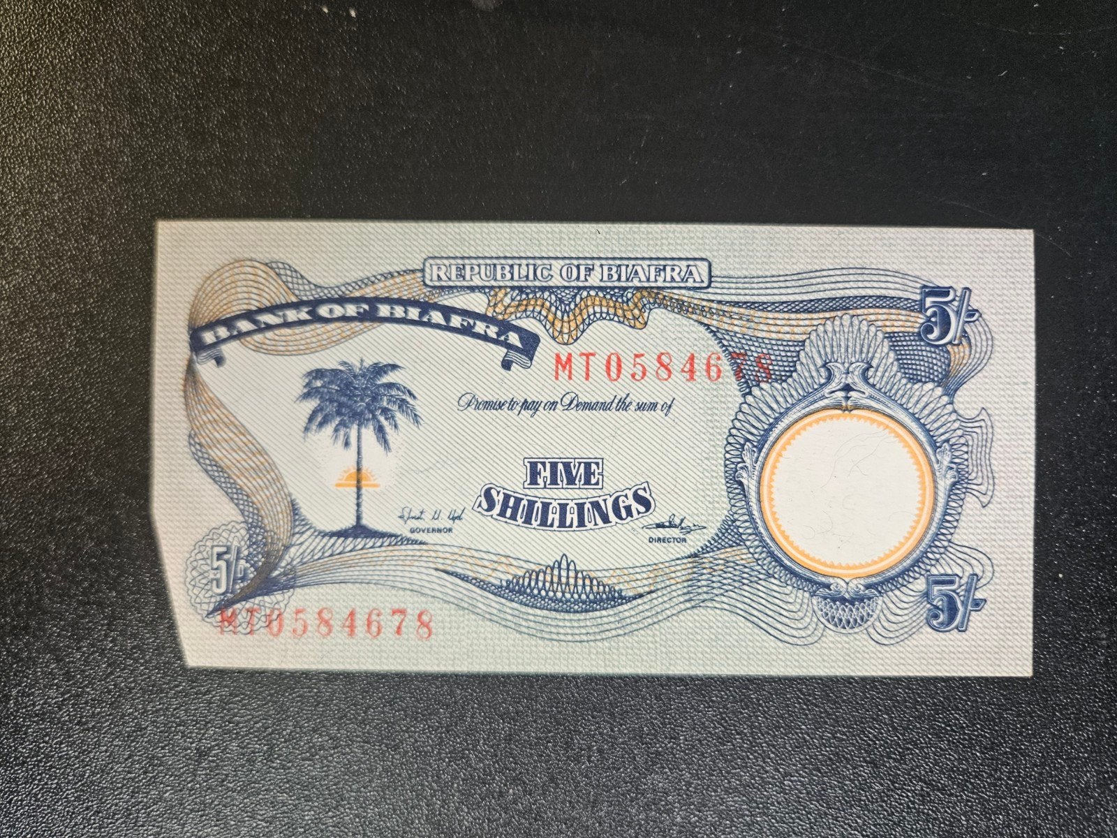 Biafra pick 3a 1968-69 feitelijk UNC maar afgeknipt hoekje, Postzegels en Munten, Bankbiljetten | Afrika, Ophalen of Verzenden