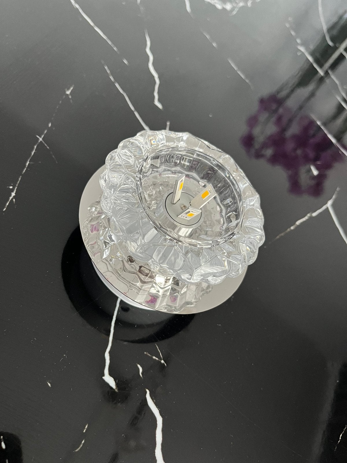 Kristal LED lamp 2 stuks - nieuw in doos, Ophalen, Nieuw, Glas