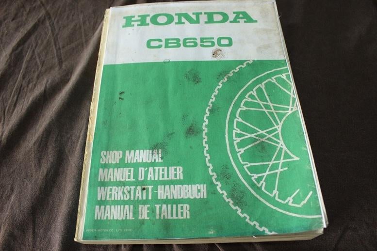 Honda CB650 1978 motorcycle shop manual CB 650 handbuch, Motoren, Handleidingen en Instructieboekjes, Ophalen of Verzenden, Honda