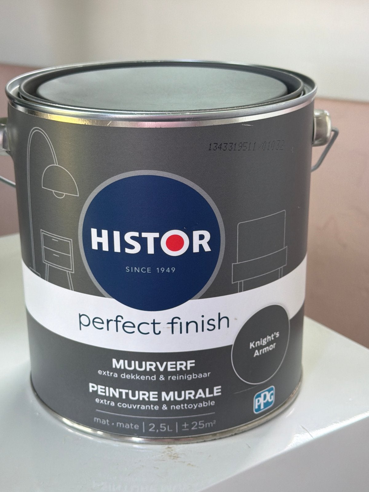 Histor Perfect Finish Muurverf Mat - Knight's Armor 2.5L, Nieuw, Ophalen of Verzenden, Verf, Grijs