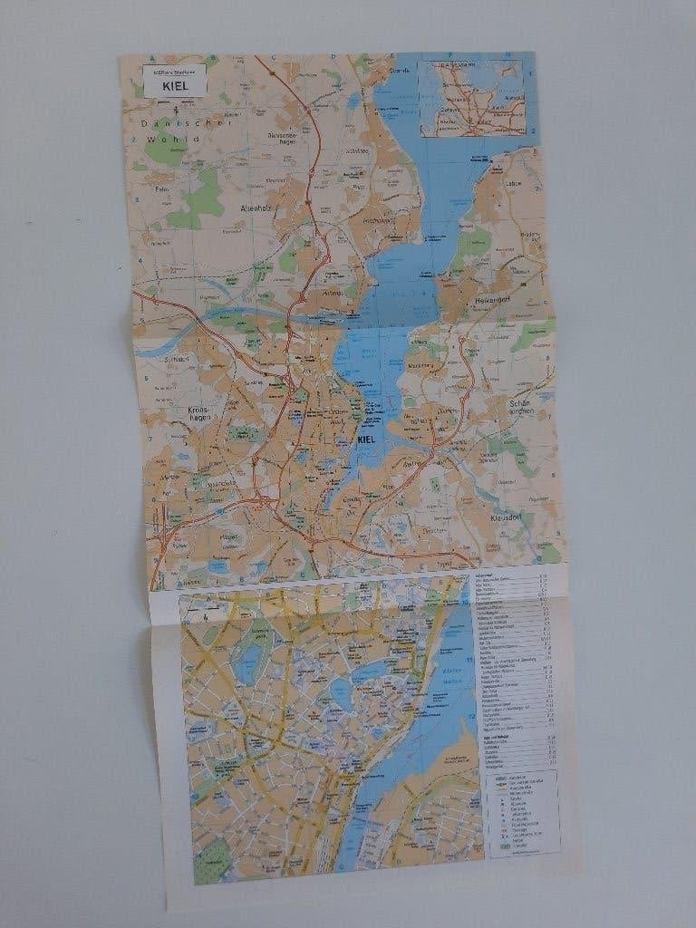 2 x plattegrond KIEL, Boeken, Atlassen en Landkaarten, Overige typen, Ophalen of Verzenden, Zo goed als nieuw, Duitsland