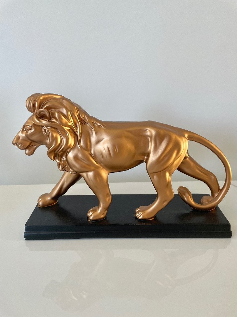 Leeuw beeld goud decoratie, Ophalen of Verzenden, Zo goed als nieuw, Dier