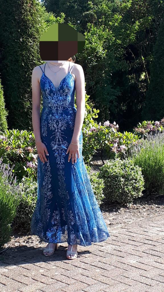 zeer leuke en als nieuwe (gala) jurk (1x gedragen), Kleding | Dames, Gelegenheidskleding, Galajurk, Blauw, Ophalen of Verzenden