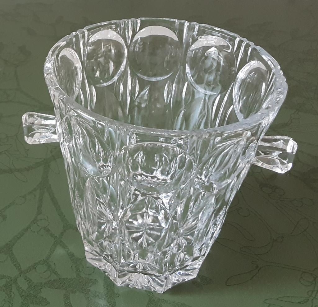 Kristallen ijsemmer / wijnkoeler, Antiek en Kunst, Ophalen of Verzenden