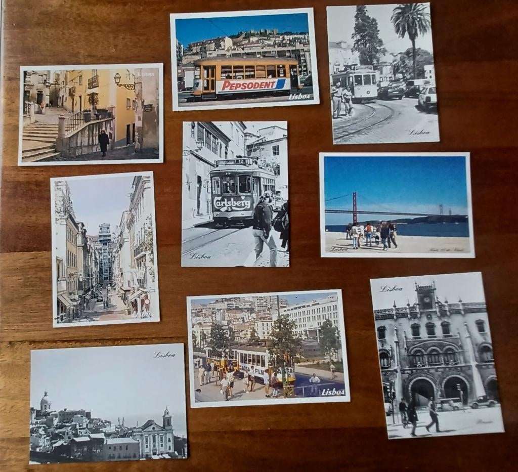 9 vintage postkaartjes LISSABON jaren '70 // onbeschreven//, Verzamelen, Ansichtkaarten | Themakaarten, Verzenden, 1940 tot 1960