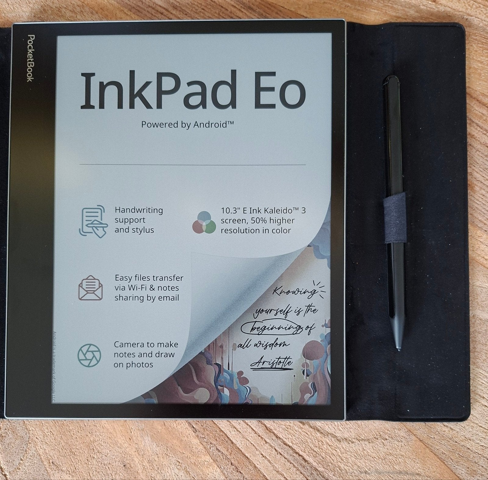 PocketBook InkPad Eo E-reader met stylus en hoes, Computers en Software, E-readers, Bluetooth, Ophalen of Verzenden, Zo goed als nieuw