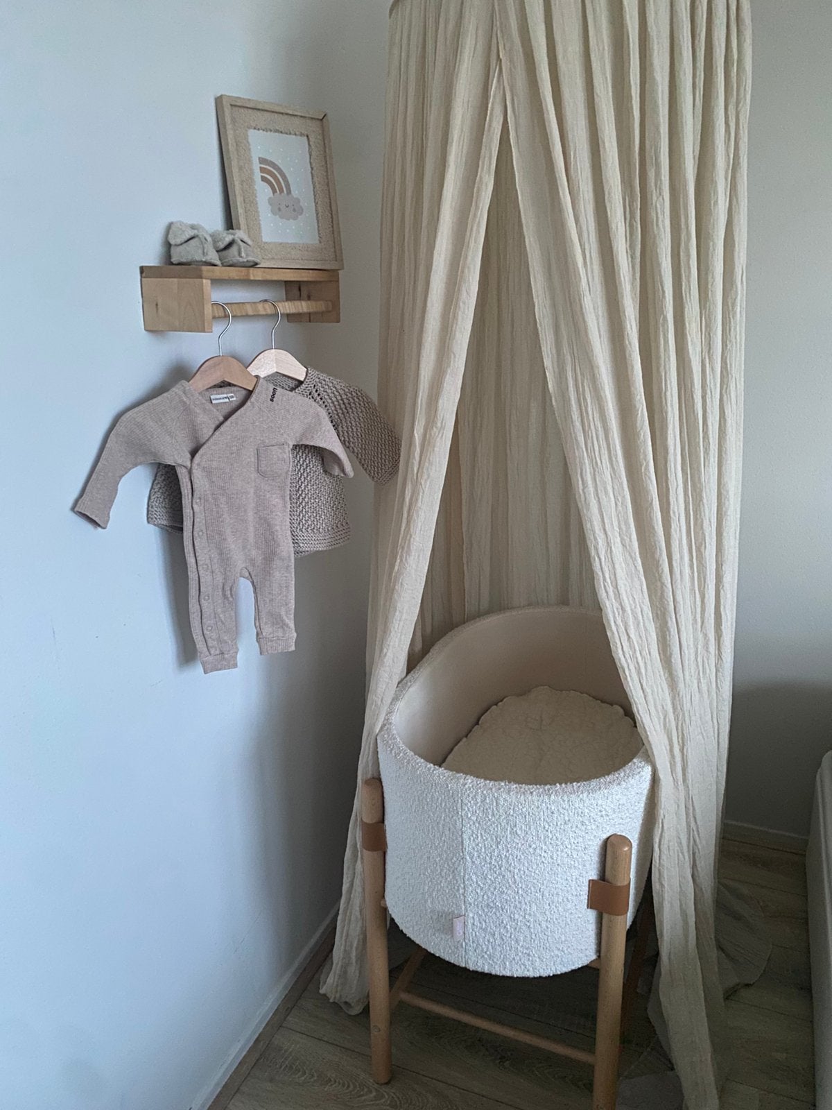 Kavehome mozesmand wiegje / cosleeper teddy  bouclé wit, Ophalen of Verzenden, Zo goed als nieuw, Wieg