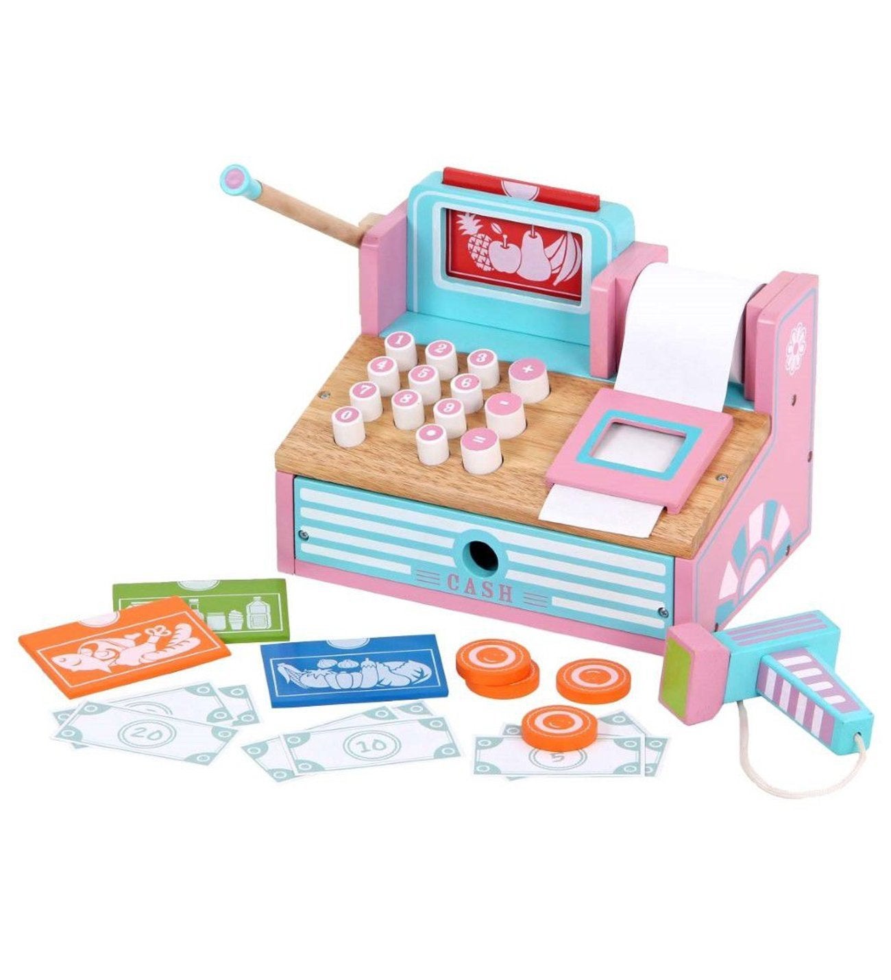 Houten speelgoed kassa, Kinderen en Baby's, Speelgoed | Houten speelgoed, Ophalen, Nieuw, Overige typen