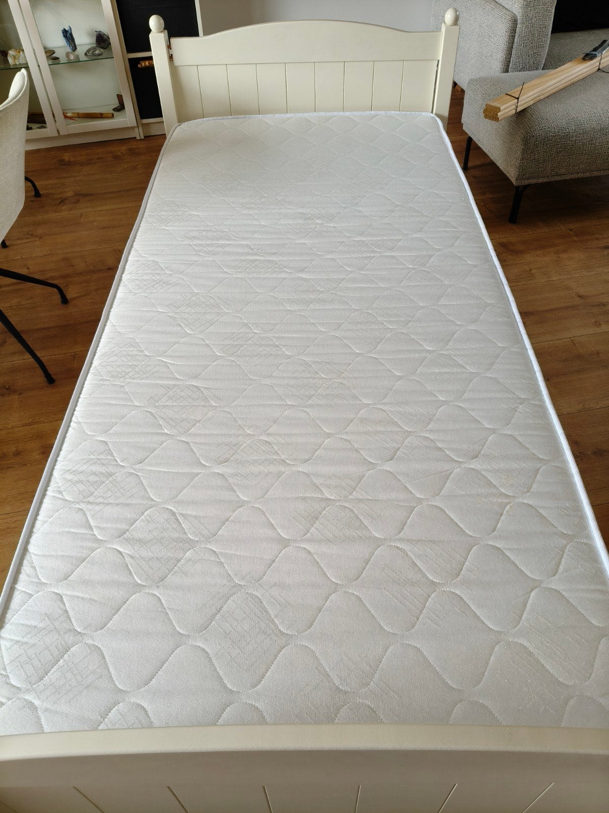 Ledikant 90x200 met matras en lattenbodem, Ophalen, Gebruikt, 90 cm, Eenpersoons