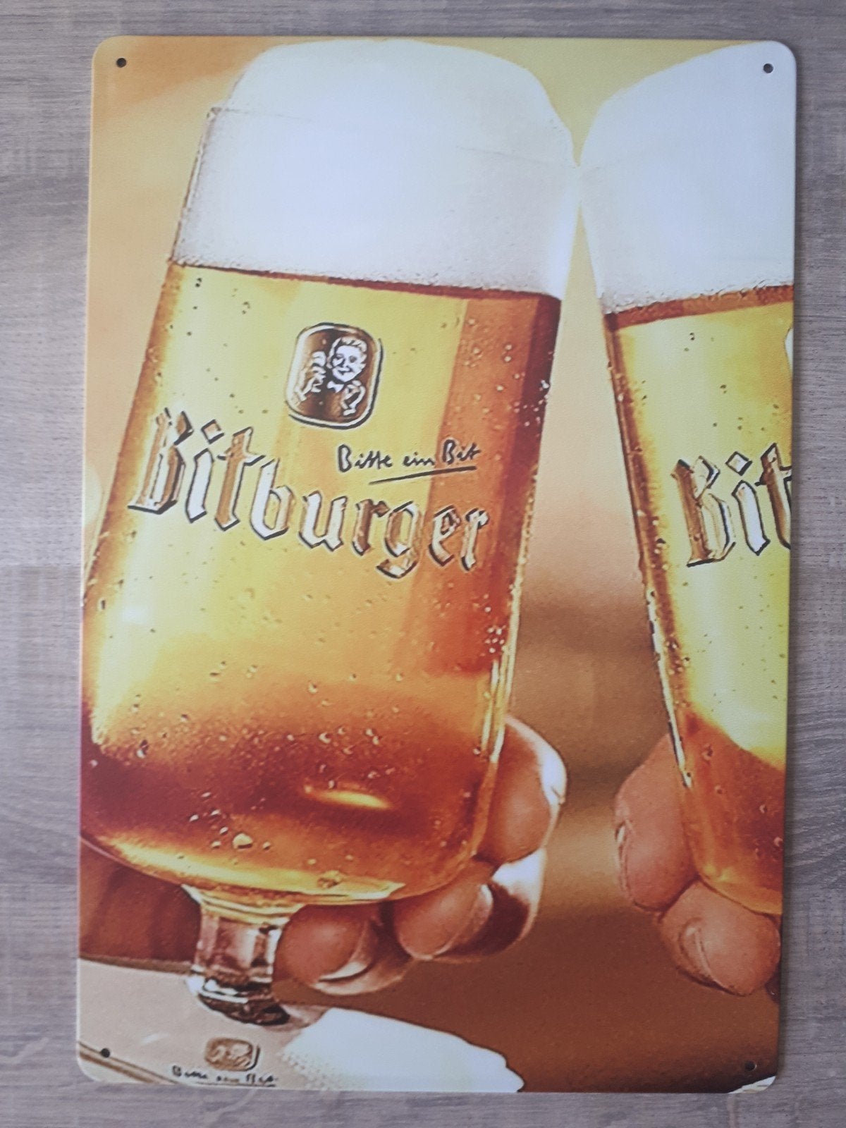 Bitburger 20x30 cm Metalen Reclamebord, Ophalen of Verzenden, Nieuw, Reclamebord, Plaat of Schild, Overige merken