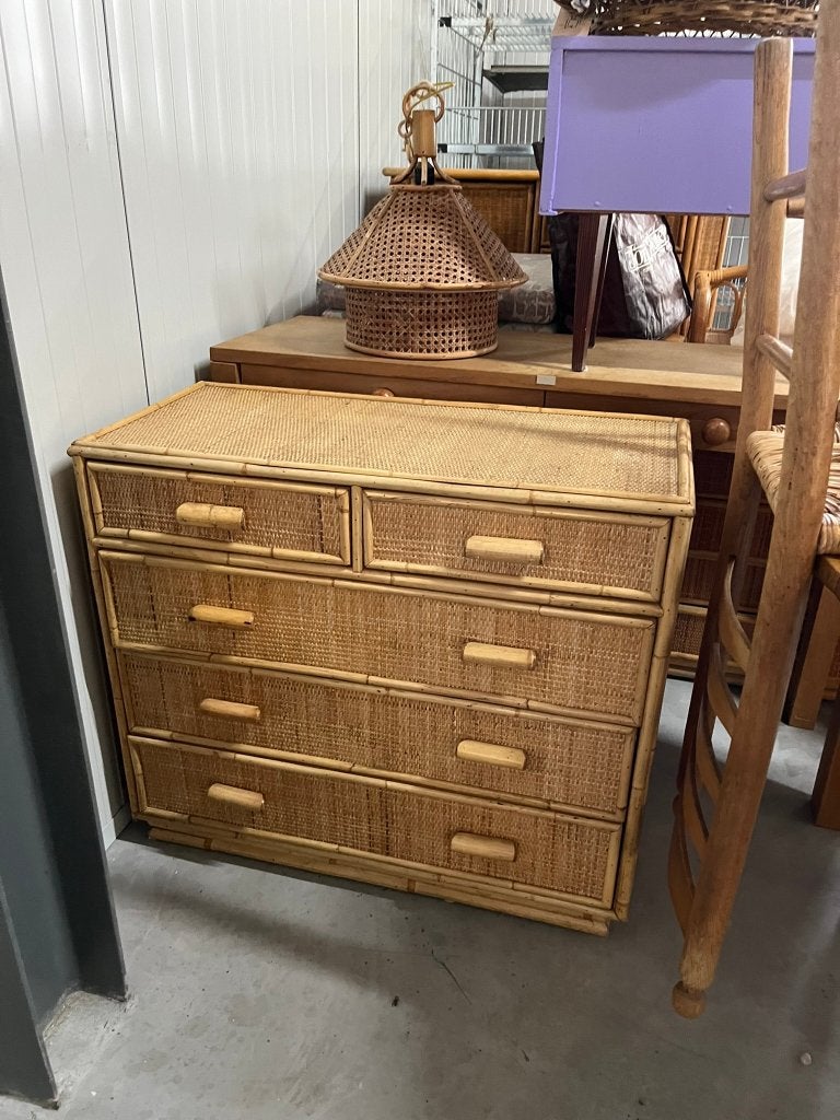 Rotan ladekast, Huis en Inrichting, Kasten | Ladekasten, Ophalen, Overige materialen, 5 laden of meer, 50 tot 100 cm