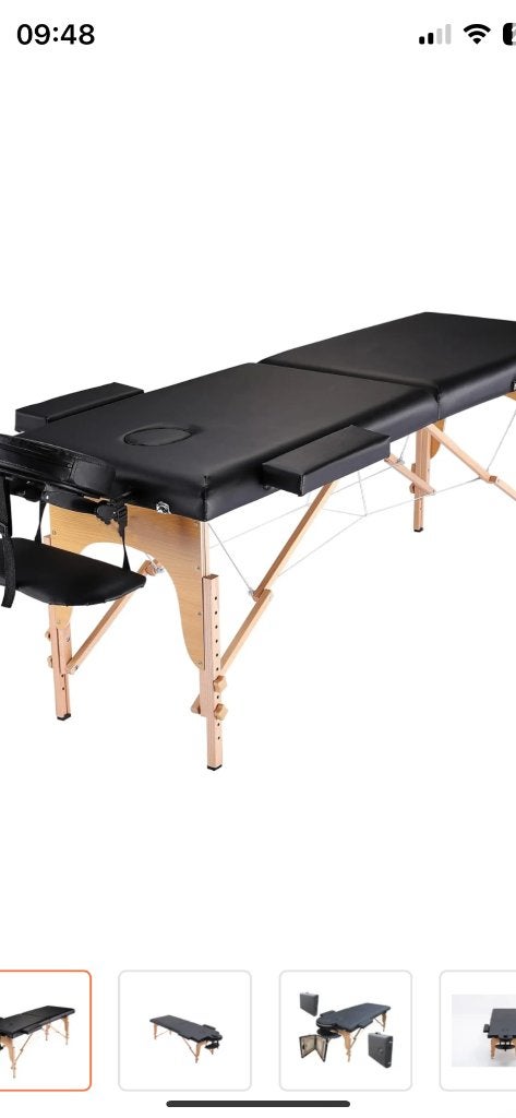 Zwarte opklapbare massagetafel / bank, Ophalen of Verzenden, Zo goed als nieuw, Massagetafel
