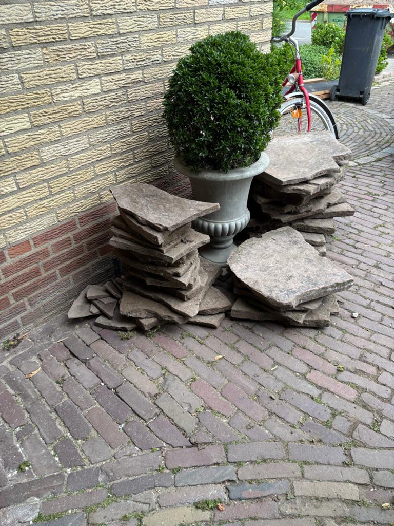 Gratis Flagstones - Ideaal voor tuinpad of terras, Tuin en Terras, Tegels en Klinkers, Ophalen, Gebruikt, Terrastegels, Natuursteen