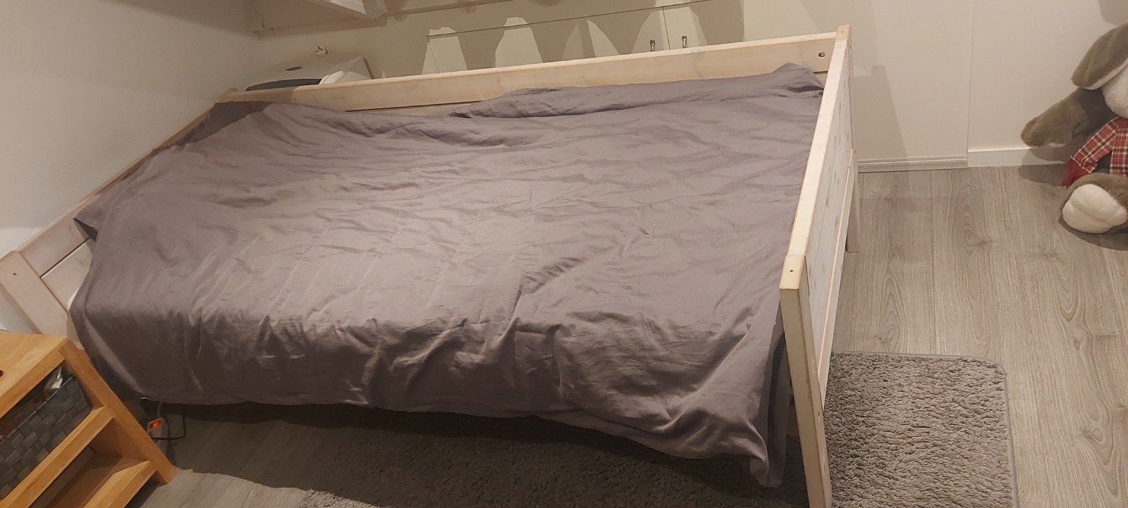 Houten eenpersoonsbed met lattenbodem van lifetime, Ophalen, Gebruikt, 90 cm, 200 cm