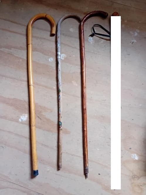 3 verstelbare wandelstokken 5 houten div maten wandelstok, Ophalen of Verzenden, Verstelbaar, Gebruikt
