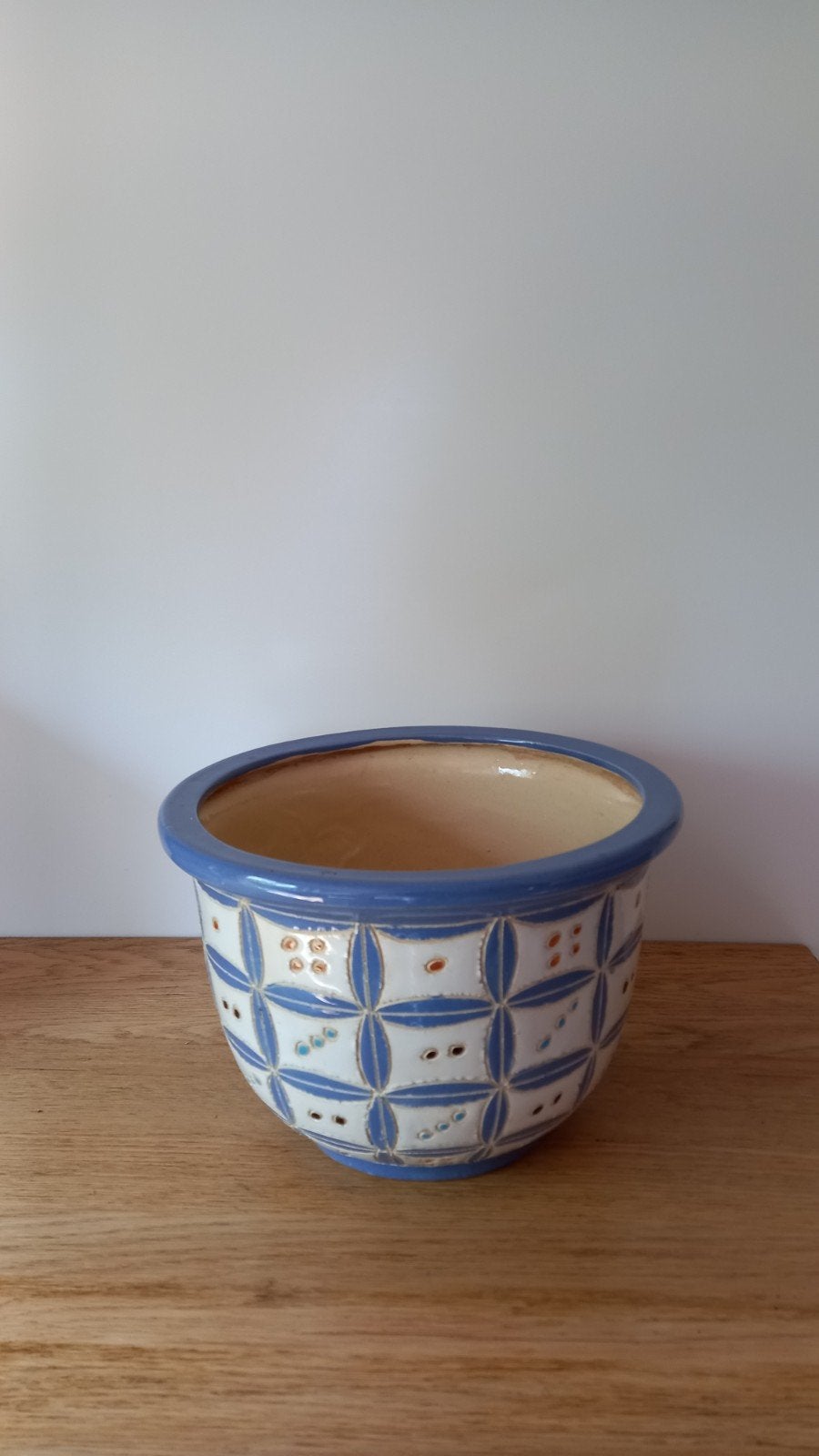 Retro bloempot, Ophalen, Rond, Zo goed als nieuw, Minder dan 40 cm