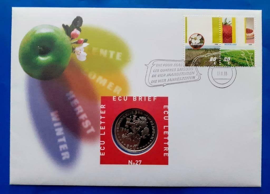 ECU brief 27 - De vier Jaargetijden 1998, Postzegels en Munten, Verzenden, Na 1940, Postfris