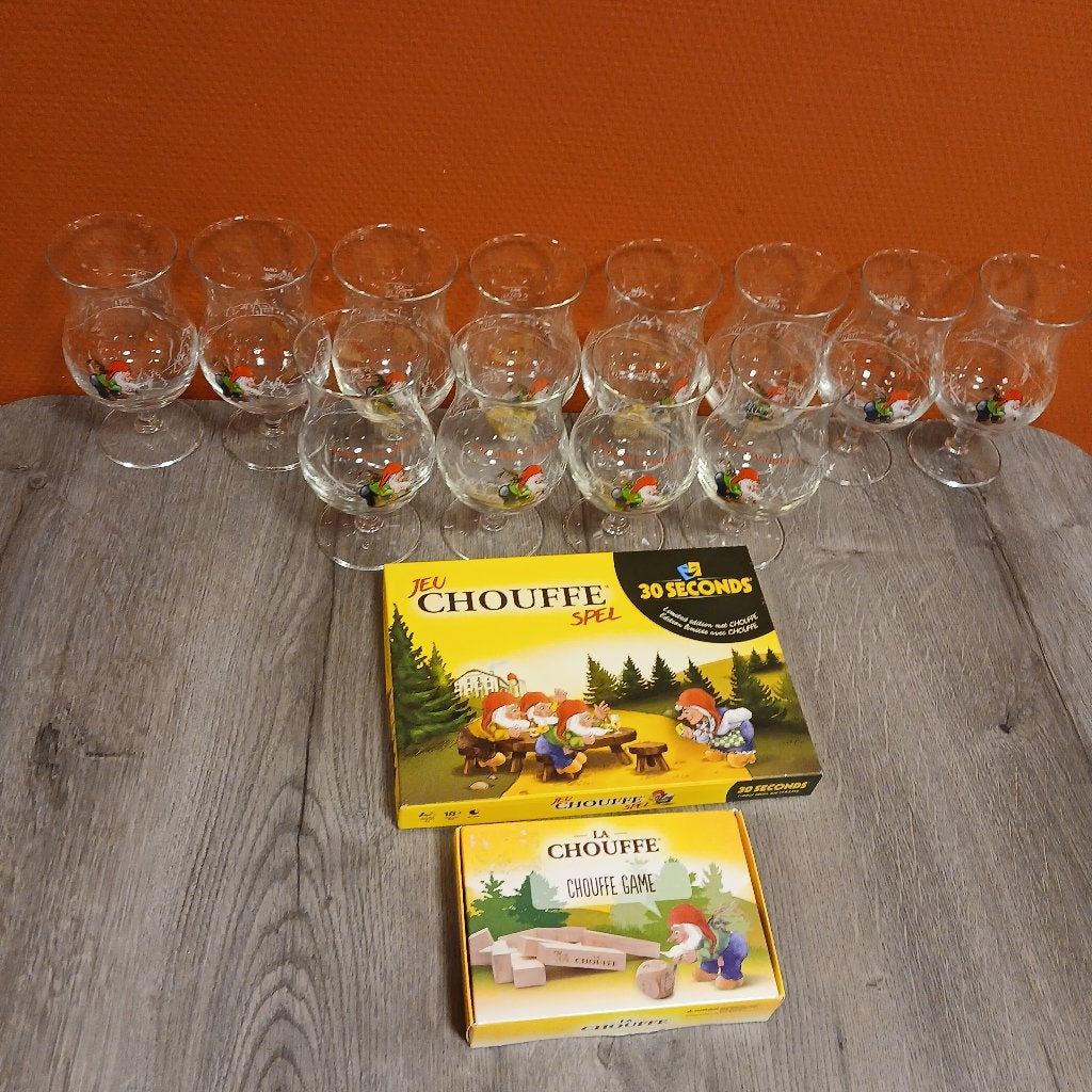 La Chouffe set, Ophalen of Verzenden, Gebruikt, Glas of Glazen, Overige merken