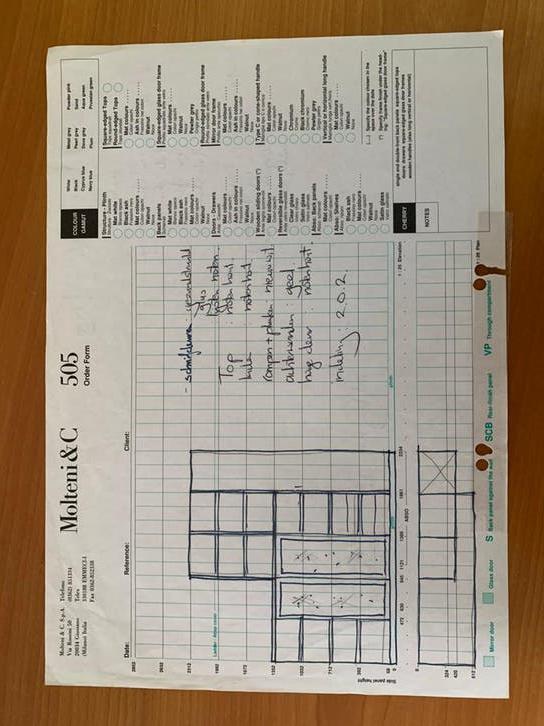 Molteni & C 505 wandmeubel - Design kast, 200 cm of meer, Ophalen of Verzenden, Zo goed als nieuw, Glas