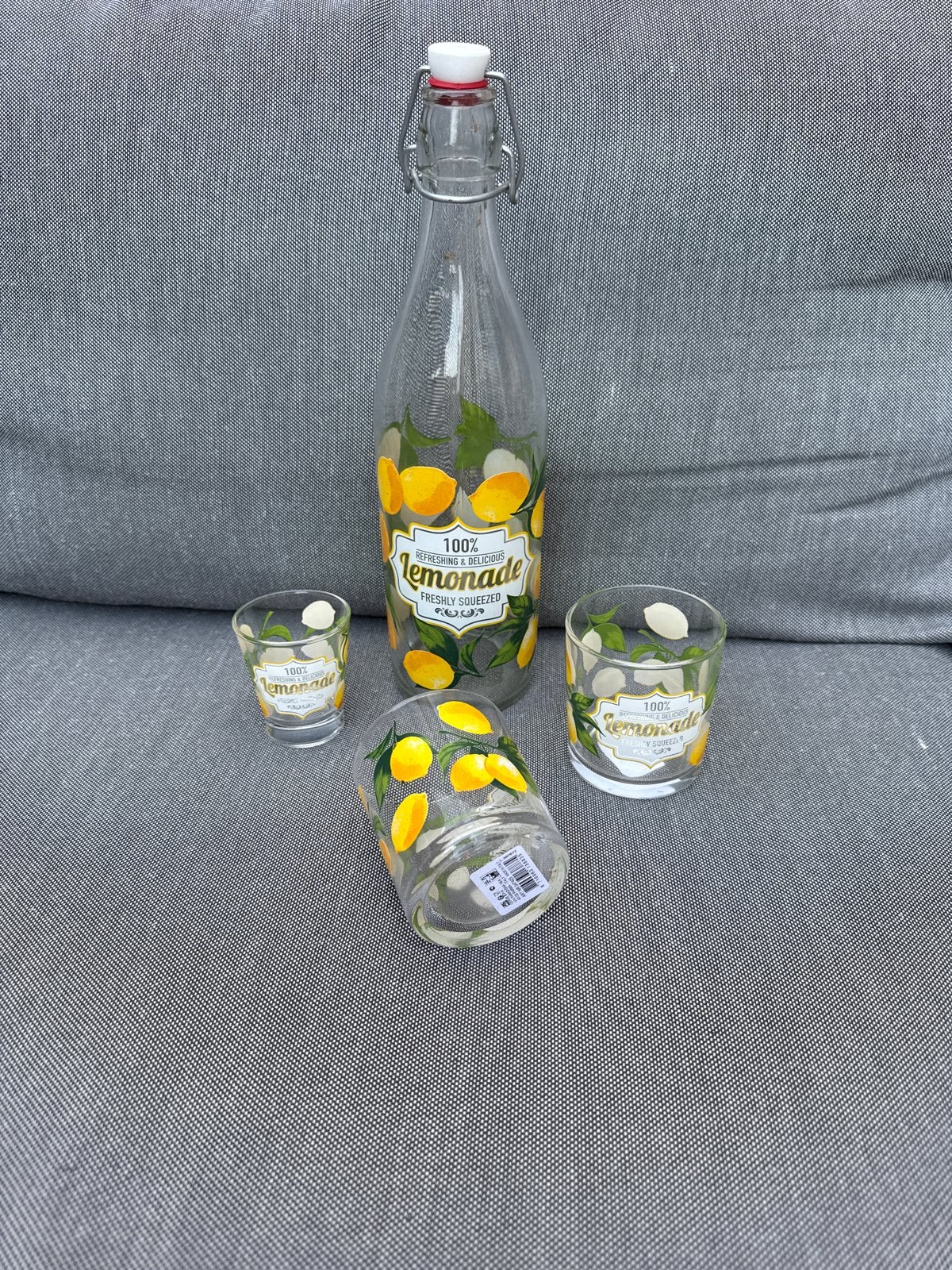 Lemonade Fles en Glazen Set - Nieuwstaat, Ophalen of Verzenden, Zo goed als nieuw, Meerkleurig, Overige merken